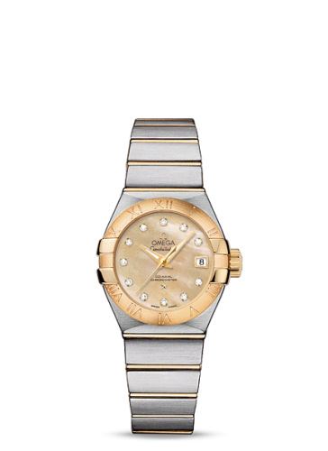 Omega Constellation Co-Axial 27 Brushed Stainless Steel / Yellow Gold / Champagne MOP